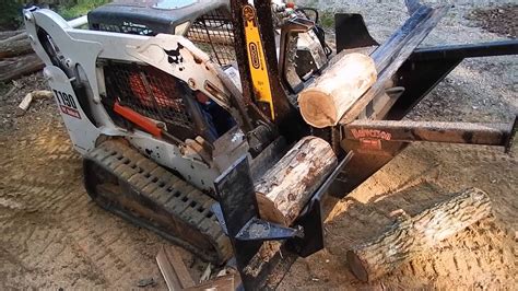 skid steer tree trimmer and wood splitter|bobcat attachments wood cutter splitter.